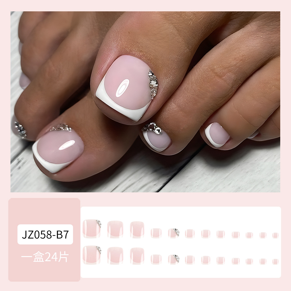 Venta caliente parche de uñas de pie desgaste de uñas de belleza de uñas pieza al por mayor elegante pieza de uñas de pie blanco dedo del pie fábrica de uñas