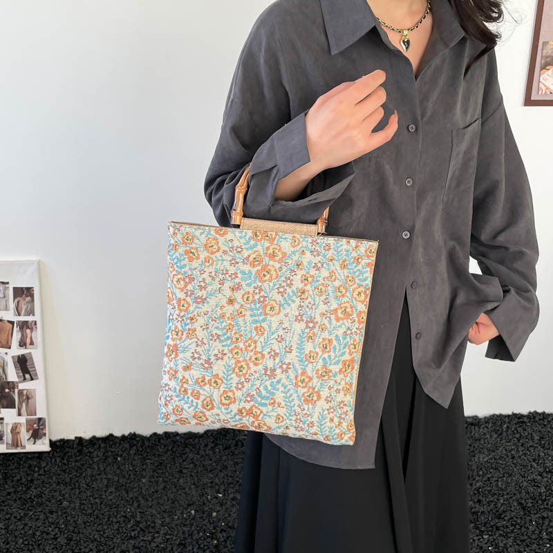 2026 nueva bolsa de mano de gran capacidad de mujer de algodón coreano de moda universal bolsa de viaje bolsa de trabajo