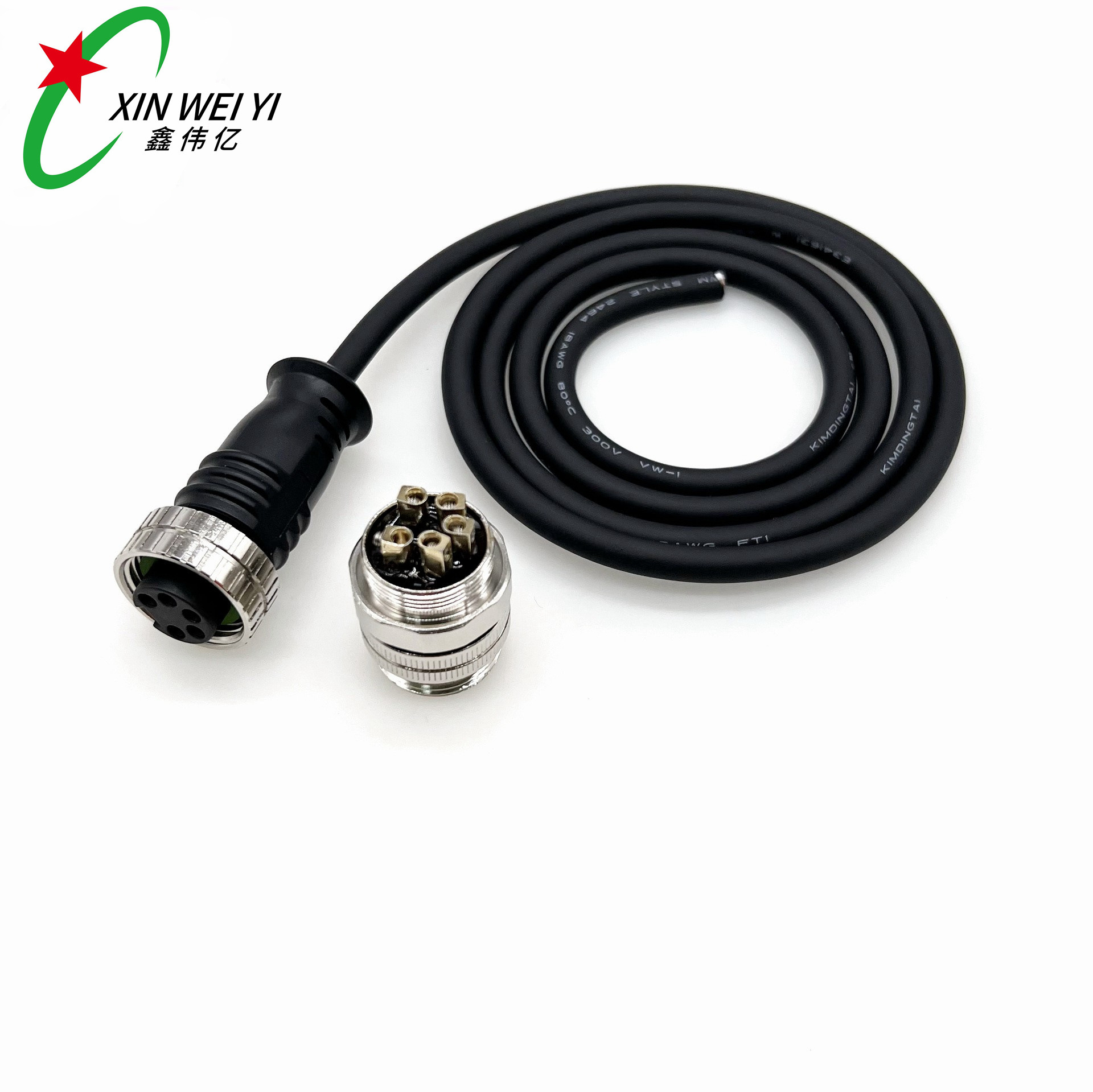 八分之七连接器 7/8工业航空插头 公头法兰式面板安装连接器