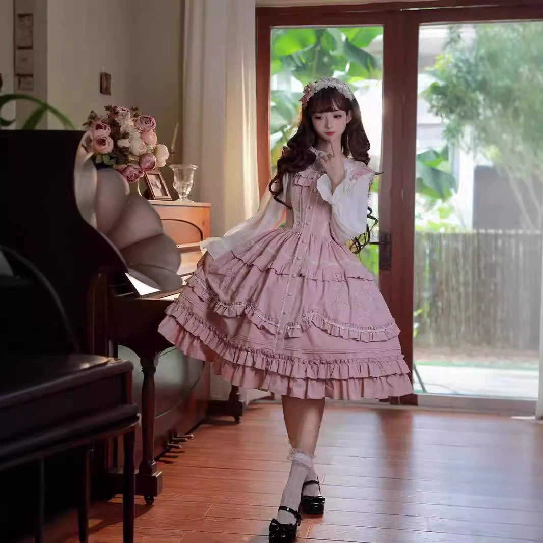 Парча сад оригинальная лолита [Мо Ли] Элегантная милая сладкая Лолита повседневная вышивка платье jsk