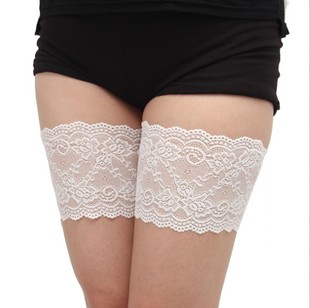 European and American silicone anti-slip lace socks elastic lace thigh cover anti-friction invisible stockings socks