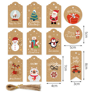 Christmas tag holiday party decoration card Amazon hot selling Christmas tree decoration Santa Claus small card