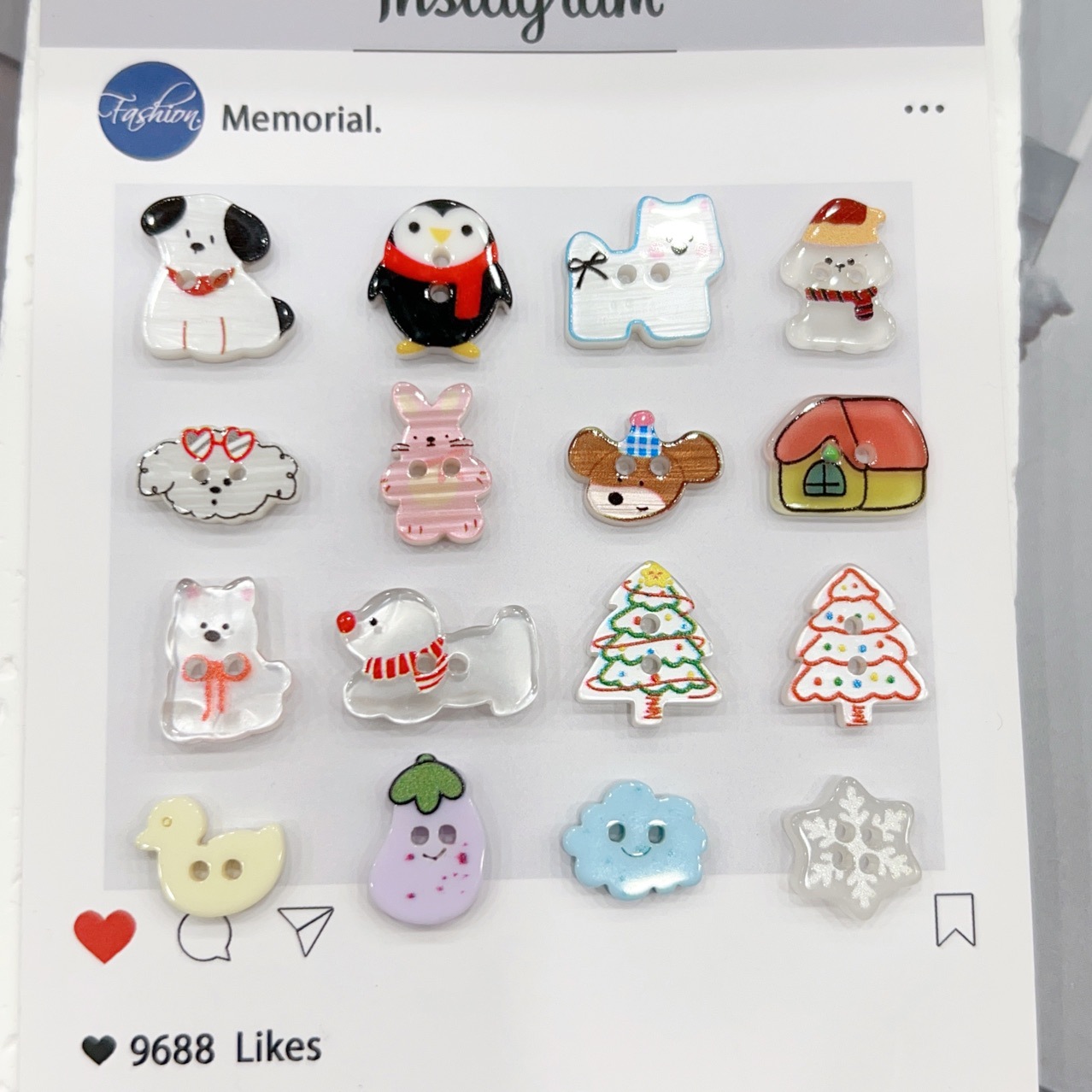 日韩版卡通动物纽扣合集儿童彩色小纽扣小猫小狗饰品装饰福利批发