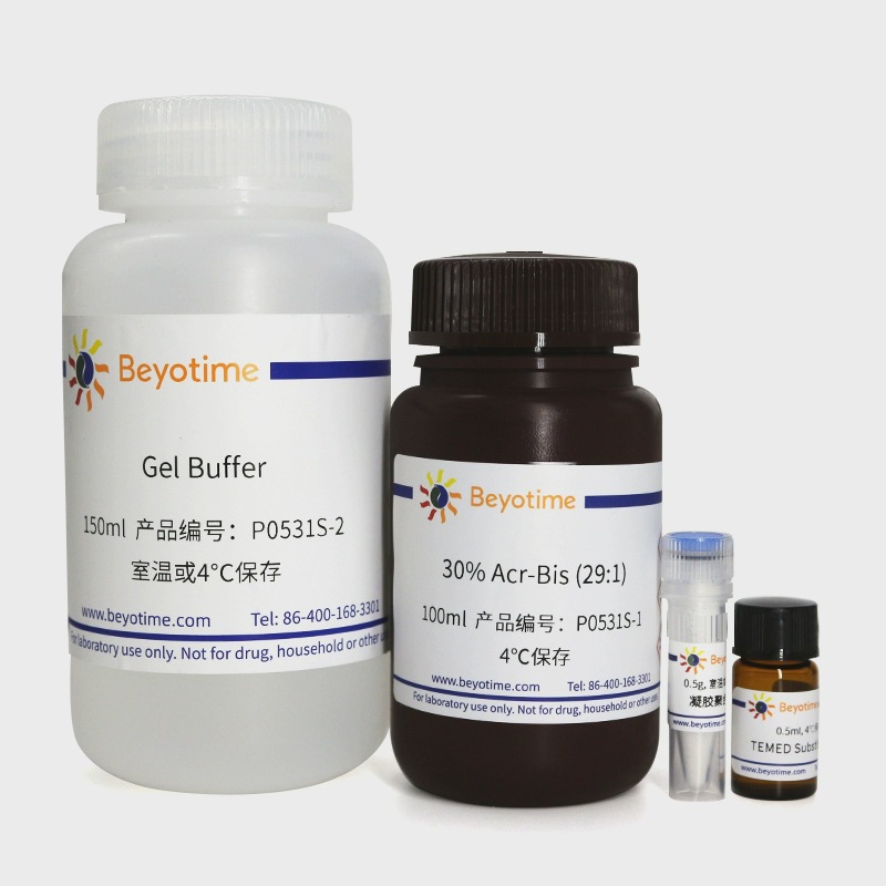 P0531S Tricine-SDS-PAGE凝胶配制试剂盒小分子量蛋白用30-50gels