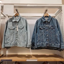 日单女装25春秋新款牛仔宽松茄克水洗产品休闲外套牛仔夹克474564