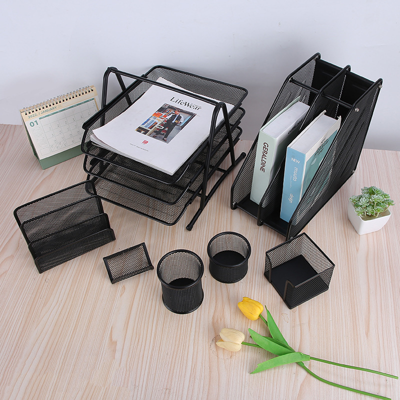 국경 간 중공 데스크탑 보관 펜 홀더 사무용품 데스크탑 랙 다기능 학생 문구 보관 도매