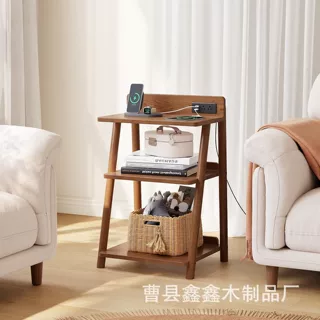 简约床头柜家用茶几出租屋小桌子卧室边几客厅小户型双层小方桌