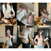 im向 打底小暖炉300g磨毛绒舒绒圆领/半高领修身打底衫女内搭上衣