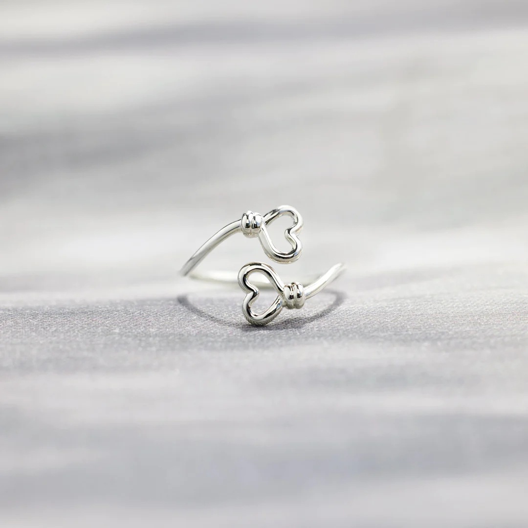 Adjustable Ring Size 1 Piece Quantity 925 Sterling Silver Heart Shape Rings 925 Sterling Silver Rings