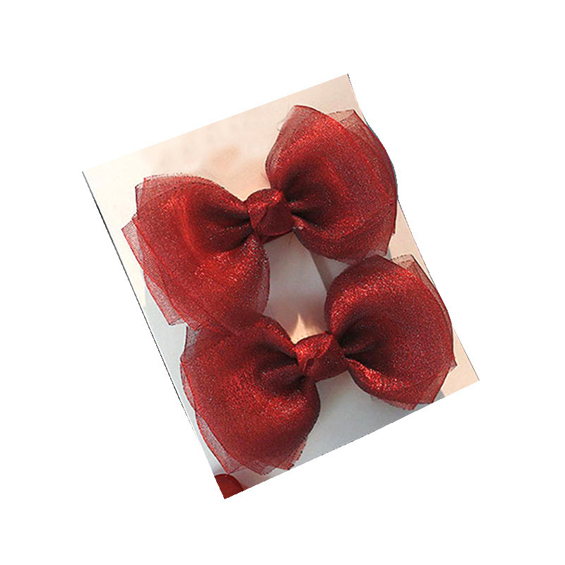 Europa y América ins perla hilo arco clip niños de tela horquilla 2-piece set hembra horquilla dulce malla cabeza accesorios para el cabello