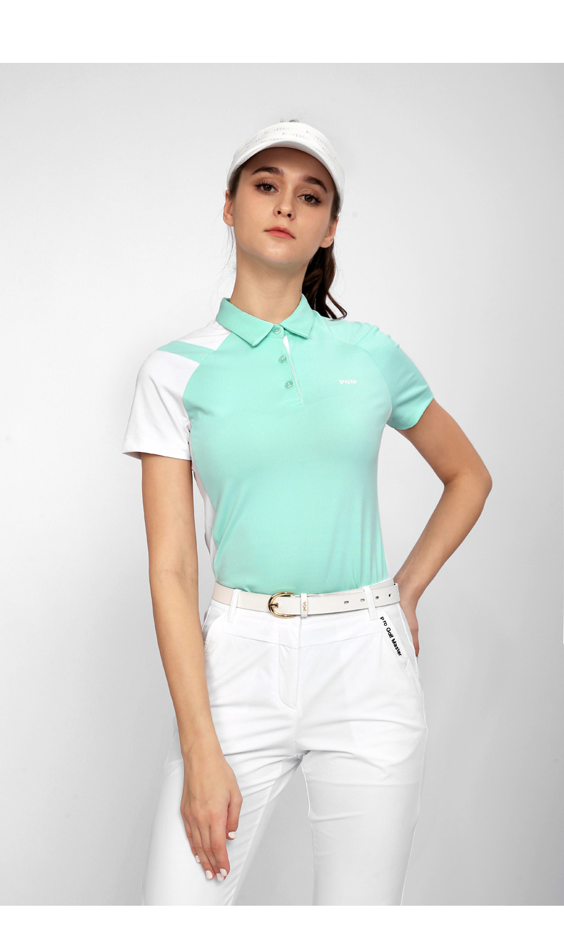 Áo thun golf nữ ngắn tay thể thao thoáng khí nhanh khô — Yf551-màu xanh lá cây, YF551-màu trắng, KUZ149-Màu đen, KUZ149-màu trắng chi tiết 9