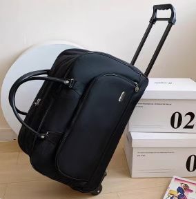 プリントロゴ大容量トロリートラベルバッグレディースポータブルトラベルバッグメンズ韓国語版折りたたみ搭乗ケーストロリーバッグ