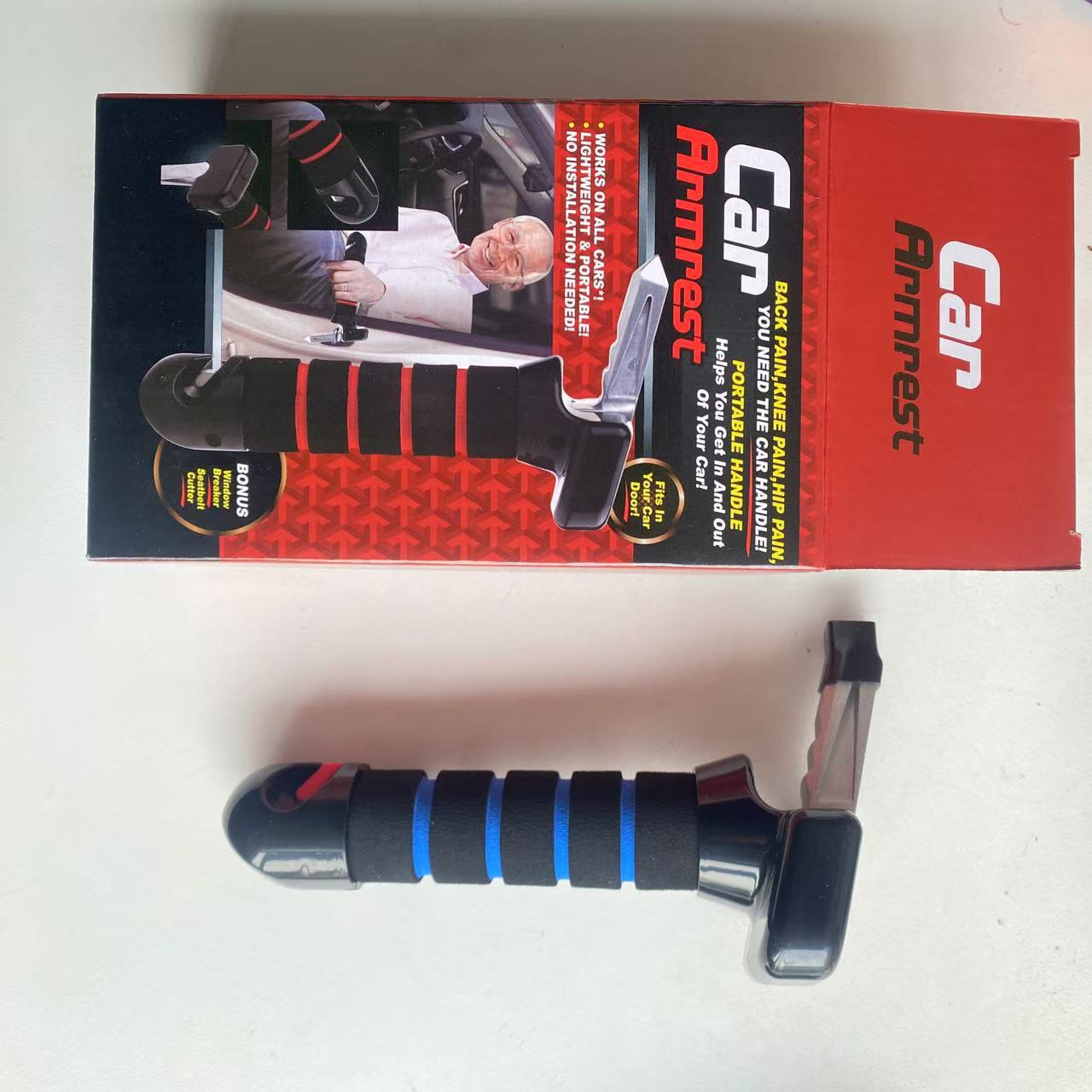 Window breaker, portable car door assist handle for the elderly, handrail, seatbelt cutter, safety hammer for the car
