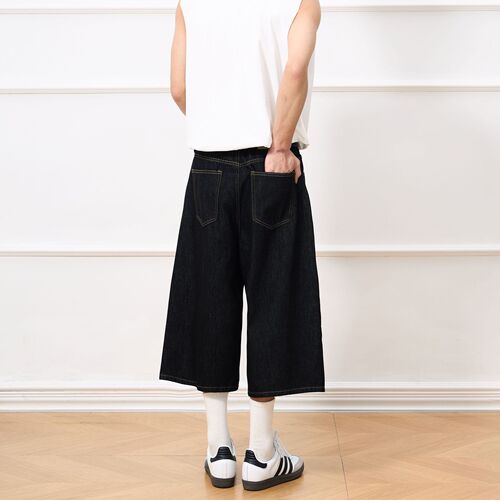 JIMAU New American retro original cow baggy jeans men's straight leg loose neutral wide legs
