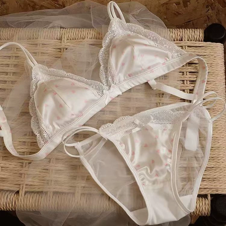 Sexy lace supporting bra top, set, underwear