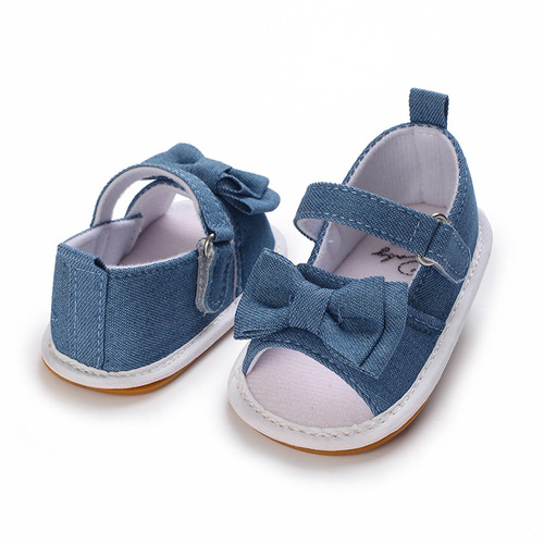 Summer 0-1 year old male and female baby striped sandals rubber sole non-slip baby toddler shoes