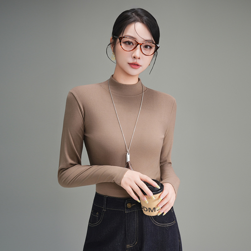 蚕丝蛋白打底衫2025年秋冬打底衫女显瘦上衣长袖T恤内搭韩版修身|undefined