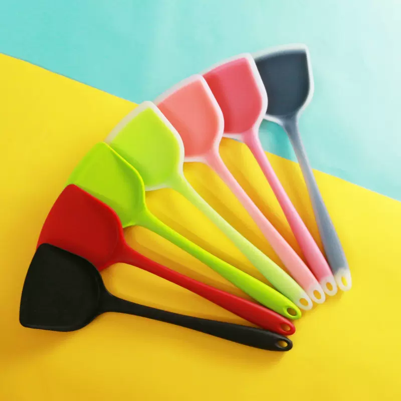 现货供应半透明硅胶锅铲 不粘锅锅铲烹饪勺铲耐温易洗硅胶炒菜铲