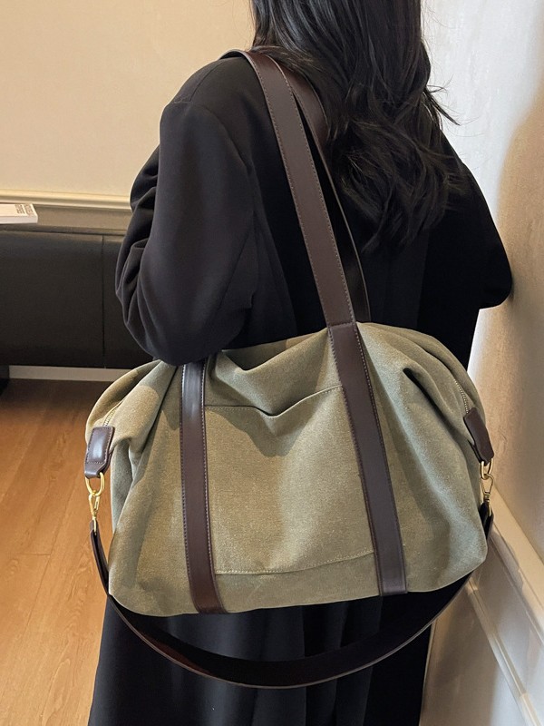 Bolsa de lona de gran capacidad para mujeres 2025, nueva mochila de textura de alta calidad, bolso de viaje de clase para estudiantes.