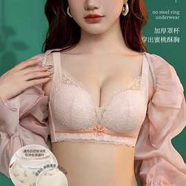 温变137#精美院线碎花蕾丝内衣32-38加厚A杯聚拢调整无钢圈文胸批