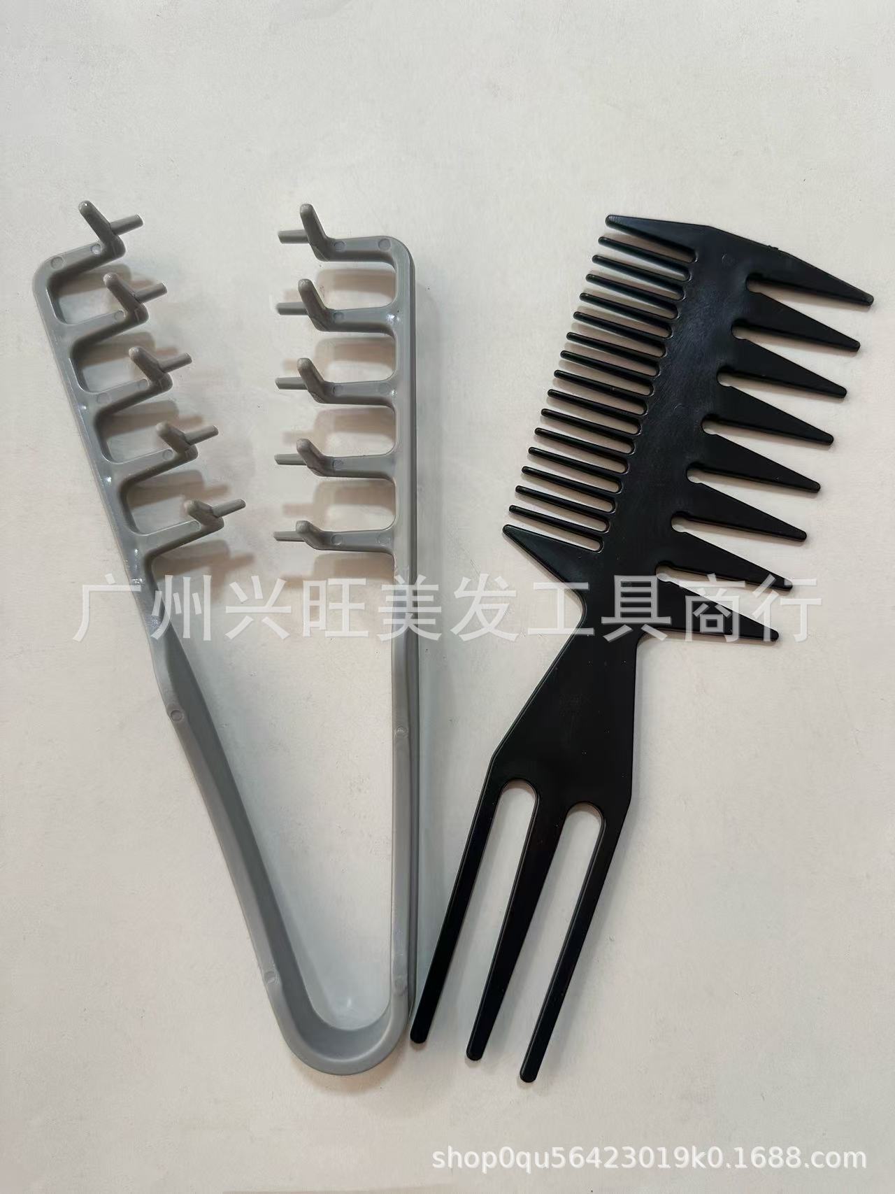 Peine de dientes anchos, peine para peinar el cabello hacia atrás, peine alisador, peine para separar el cabello, peine de maquillaje, peine de estilismo, peine de dientes anchos negro