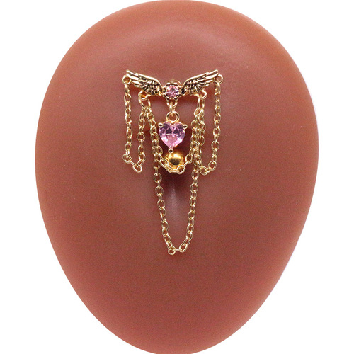 Gaby European and American cross-border star inverted navel ring chain navel ring navel ornaments navel nail heart-shaped navel ring piercing jewelry