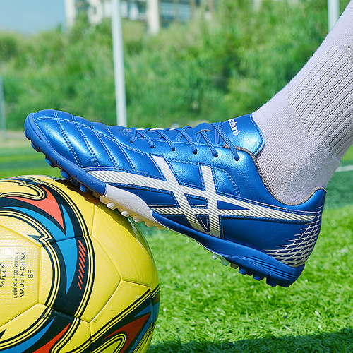 Children and Adults Football Shoes for Boys and Girls, Primary School Students, Boys' Crumb Rubber TF Sports Training Shoes, Firm Ground, Synthetic Grass Compatible