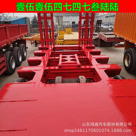 如皋市4线8桥低平板半挂车 履带吊运输半挂车图片 价格