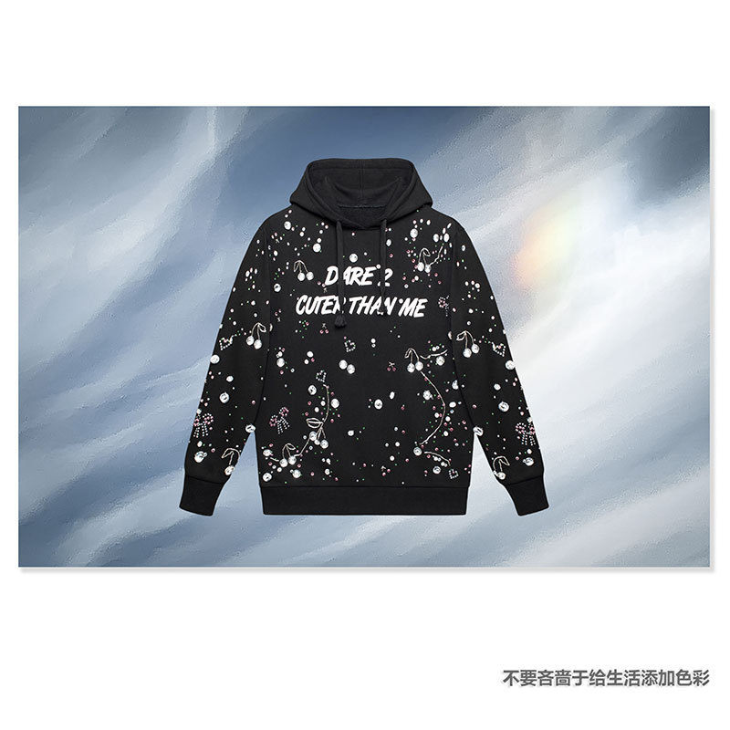 2 Store [Jh-38] Same Style Galaxy Embroidered Fully Hand-Made Diamond Sweatshirt for Men and Women