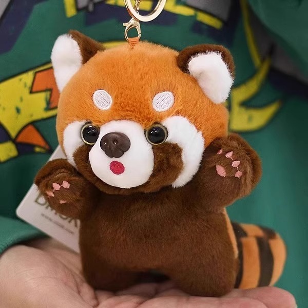 Cross-Border Cute Cartoon Red Panda Plush Toy Doll Wholesale Little Raccoon Pendant Zoo Cultural and Creative Keychain