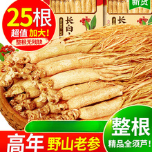 长白山人参高年人参25支干参新鲜老参干货东北生晒参人参礼盒