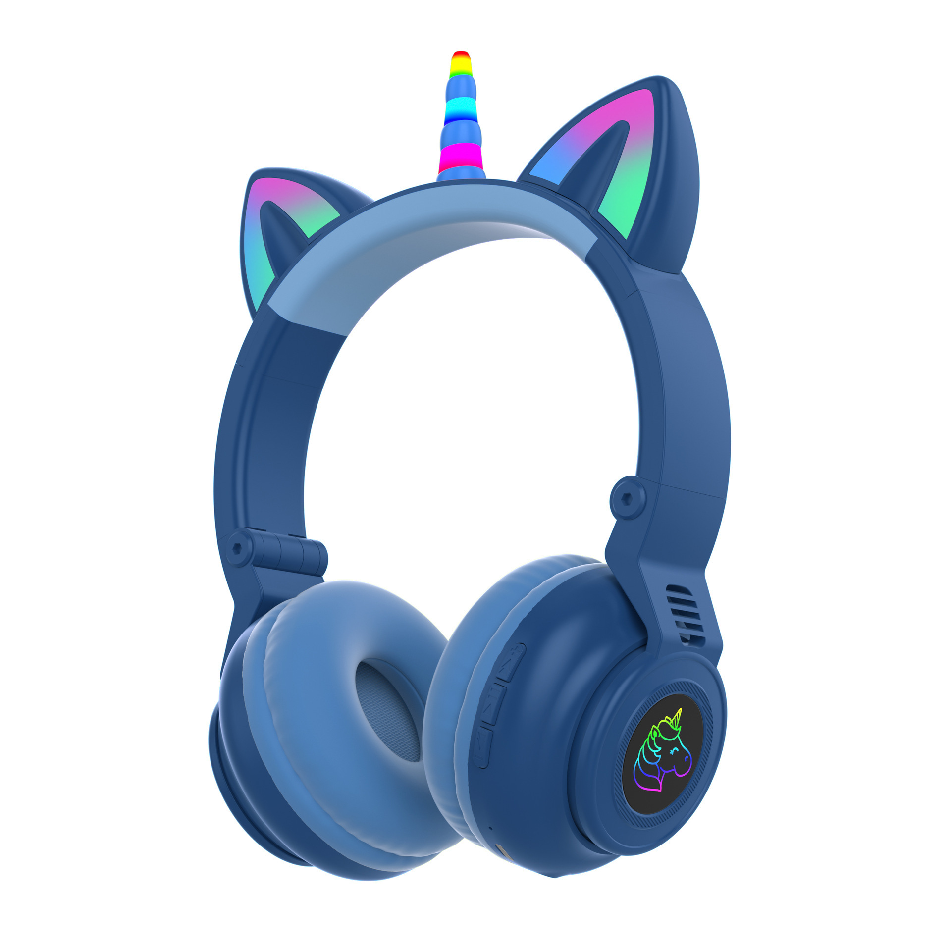 Auriculares STN-27 transfronterizos Auriculares Bluetooth unicornio luminoso inserción de tarjeta inalámbrica deportes auriculares de oreja de gato