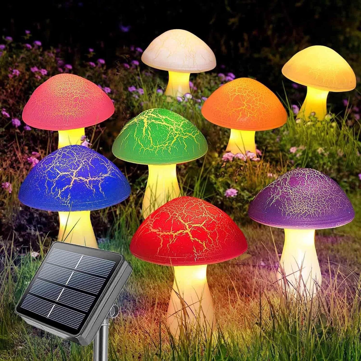 Lámpara solar de hongo impermeable para jardín y exterior_voghion.com