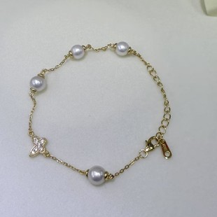 New Natural Freshwater Pearl Bracelet Seiko Sterling Silver Gestapo Bracelet Elegant All-match Niche Design Jewelry
