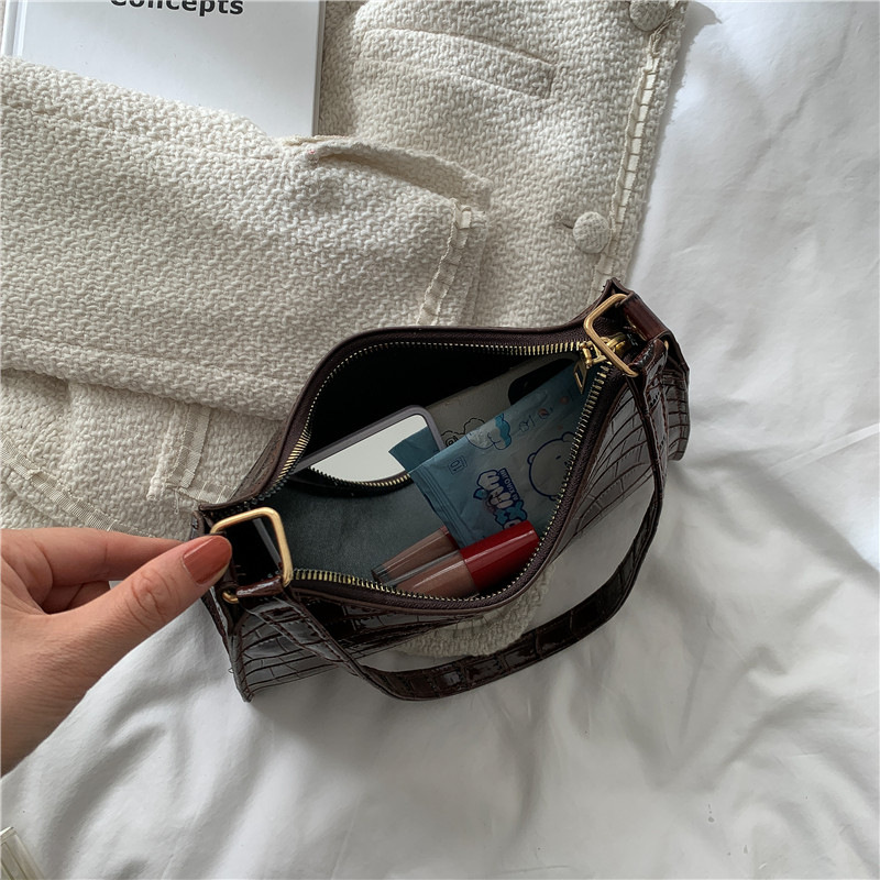 Nuevo bolso de moda al por mayor de verano textura axila Bolsa de Comercio Exterior nicho versátil patrón de piedra bolso de hombro de palo francés para las mujeres