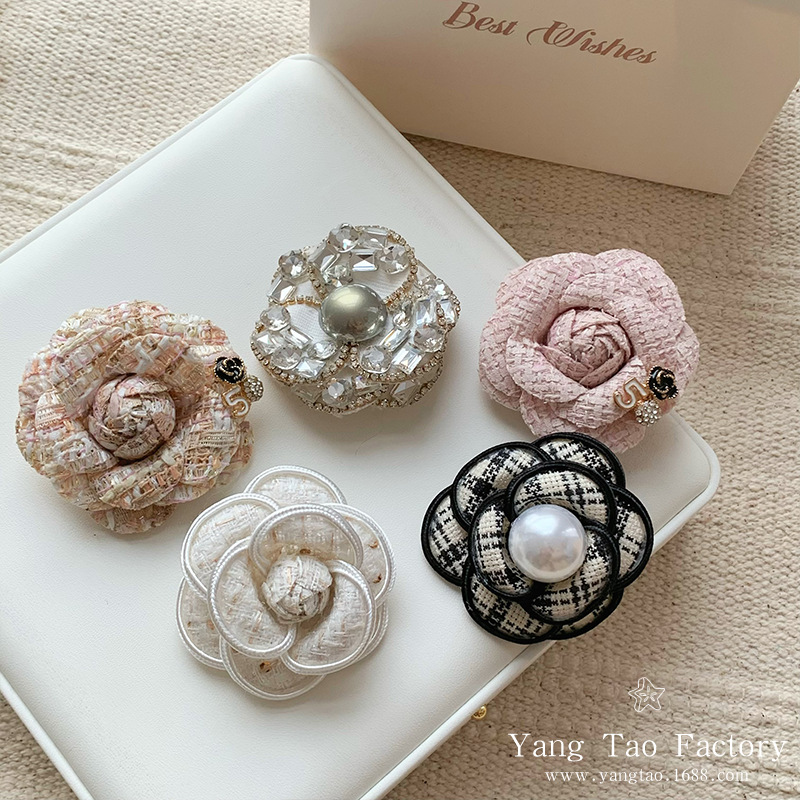 Broche de flores de estilo francés de alto grado de estilo de moda retro perlas accesorios de flores de pecho ropa chaqueta broche de pecho