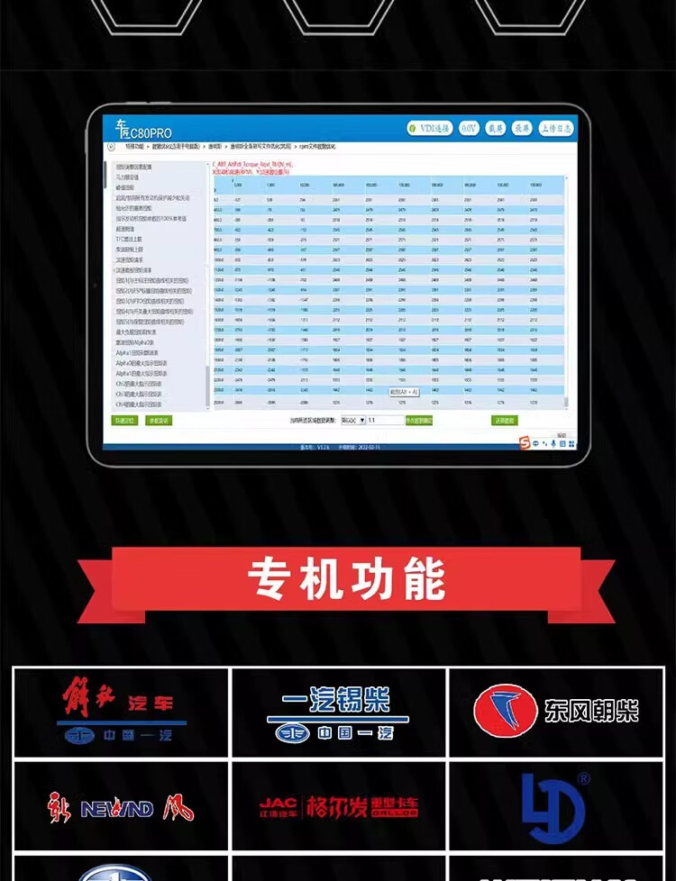 Carpenter C80Pro Diesel Vehicle Diagnostic Instrument Efi Vehicle Diagnostic Instrument Natural Gas Diagnostic Instrument Diesel Efi Diagnostic Instrument