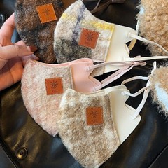 加厚防寒护眼角面罩潮秋冬新款泰迪卷绒保暖口罩女高颜值时尚百搭