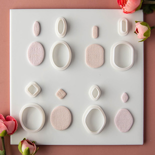Geometry Series Soft Pottery Earrings Mold Multilateral Graphic Clay Jewelry Pendant Cutting Mold Household DIY Hand Tools