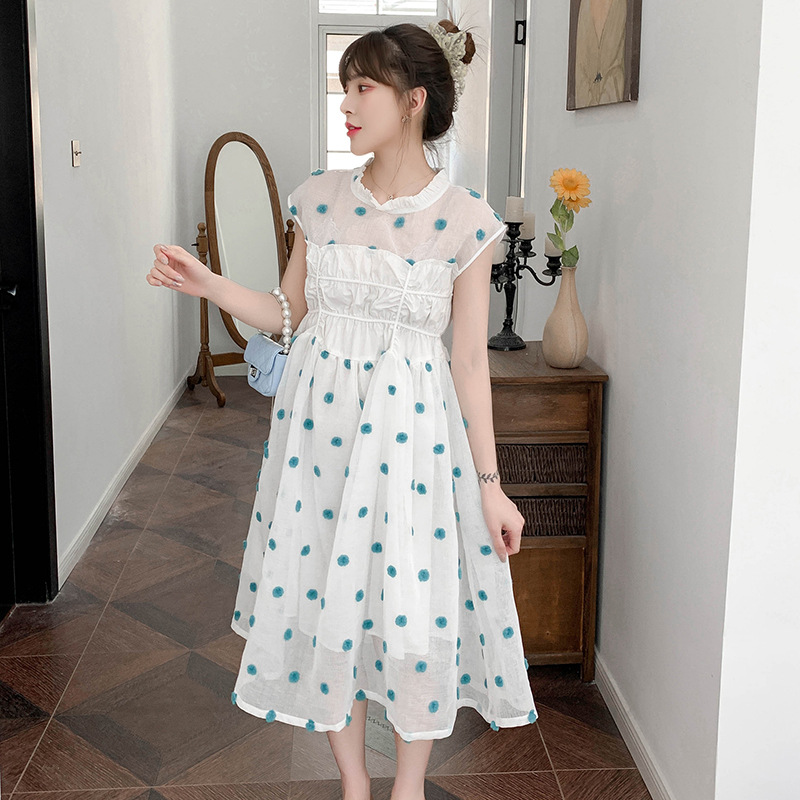 實拍2021時尚春夏新款胖MM200斤穿大碼女裝露肩減齡可愛連衣裙潮