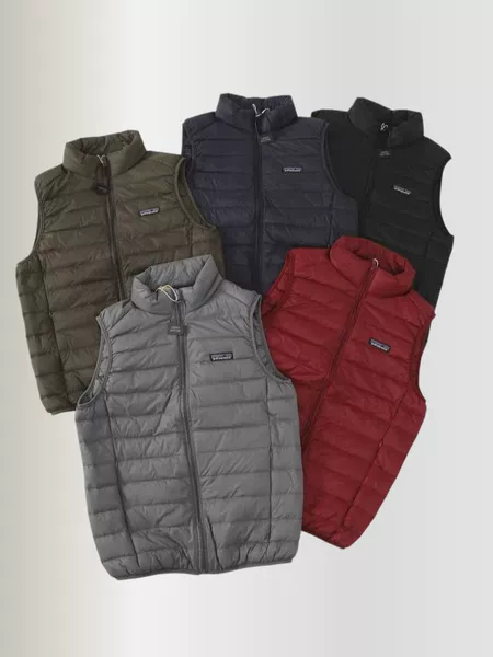 Cross-border Pata foldable American-style outdoor casual ribbed warm stand-up collar down vest