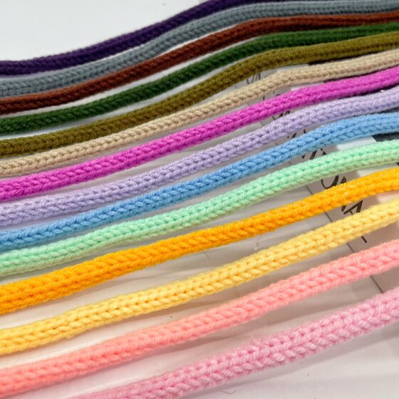 Multicolor Round Wool Knitted Ribbon Bow Jewelry Clothing Shoes Hat Packaging Handmade DIY Lace Belt Doll