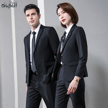 厂家货源职业西装工作服男女三件套四季业务职员办公室团体服西装