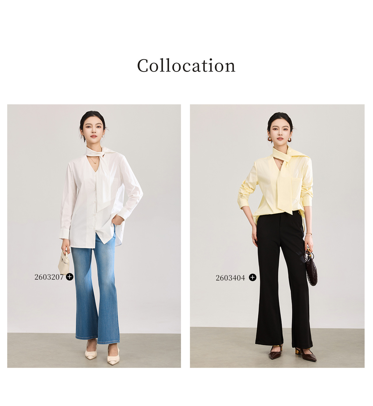 Áo sơ mi nữ dài tay cổ V phối dây rua, chất cotton mềm mại không nhăn — Vàng sữa chi tiết 10