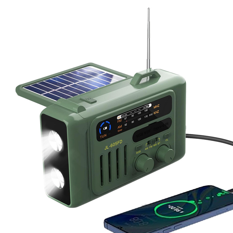 カスタマイズ可能な多機能防災手回し発電ラジオ、屋外緊急SOSアラート、FM/AM、ソーラー|undefined
