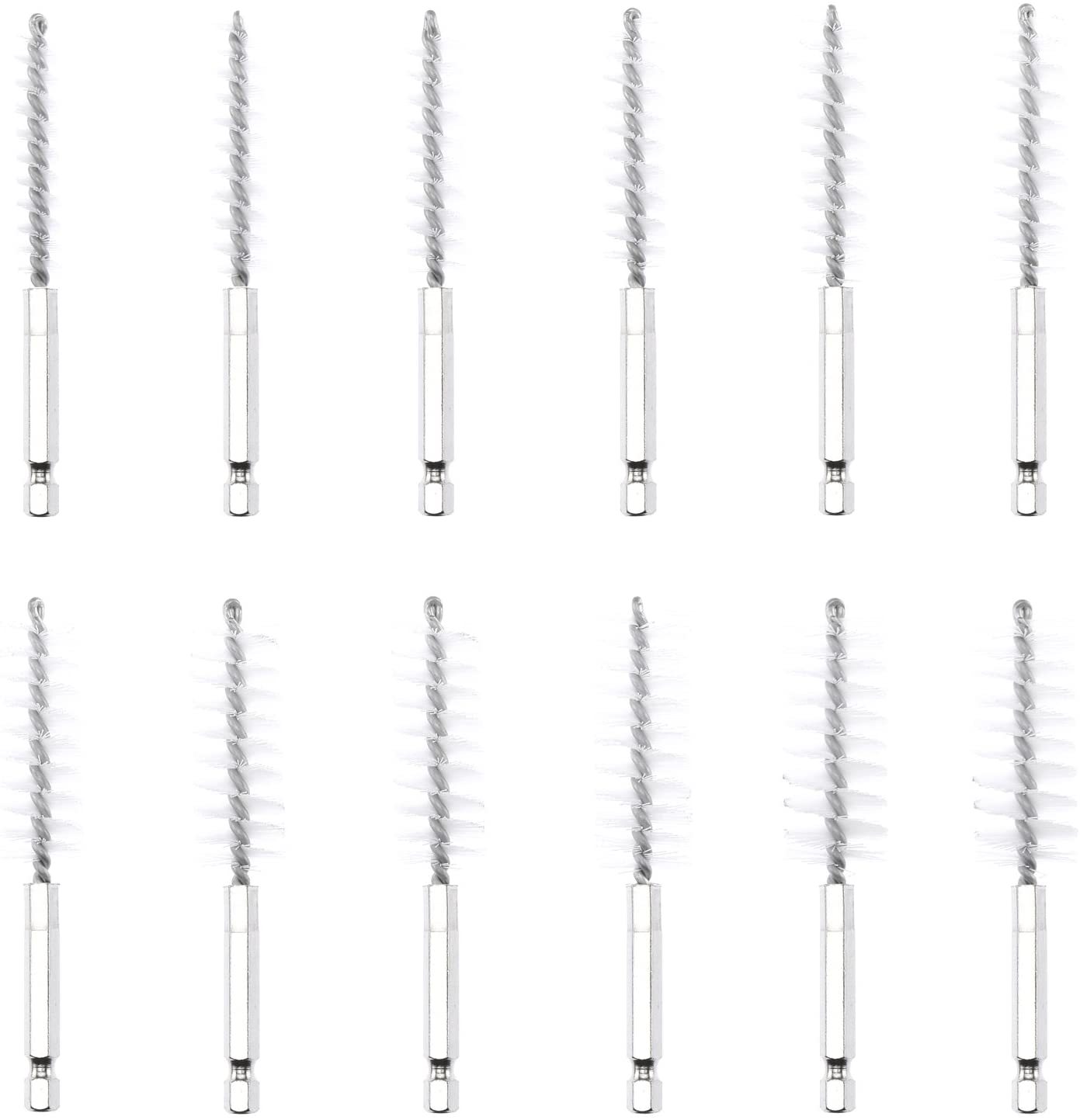 Amazon venta caliente cepillo de pulido de alambre de acero inoxidable varilla hexagonal cepillo de pistola de alambre de nailon desbarbado alambre de cobre herramienta de tubería lana