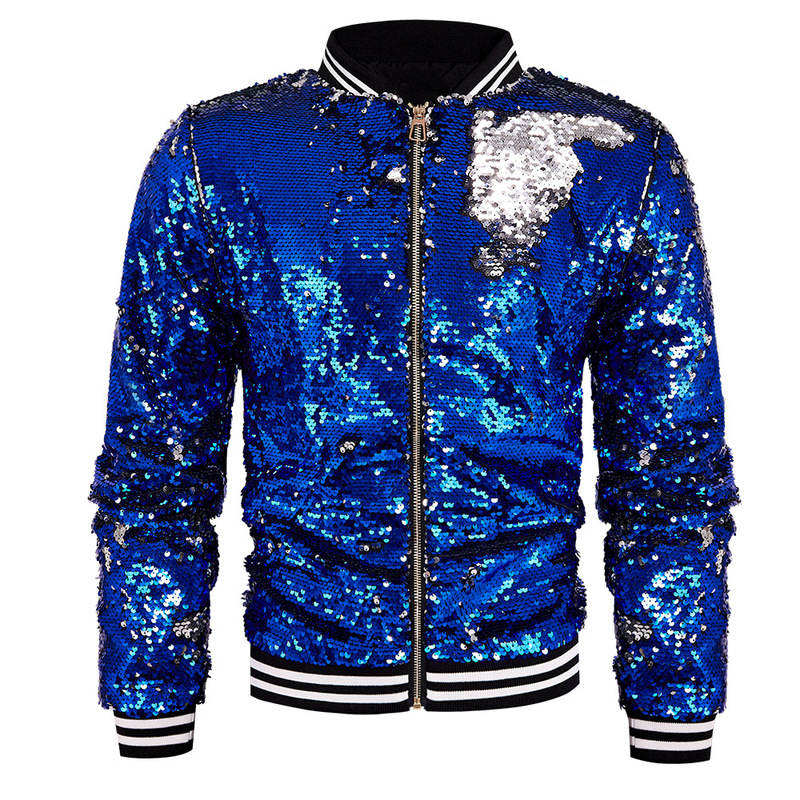 European and American Cross-Border Spring and Autumn Men's Jacket with Reversible Sequins, Multi-Color Hip-Hop Street Style American Boy Style European and American Cross-Border Spring and Autumn Men's Jacket with Reversible Sequins, Multi-Color Hip-Hop Street Style American Boy Style