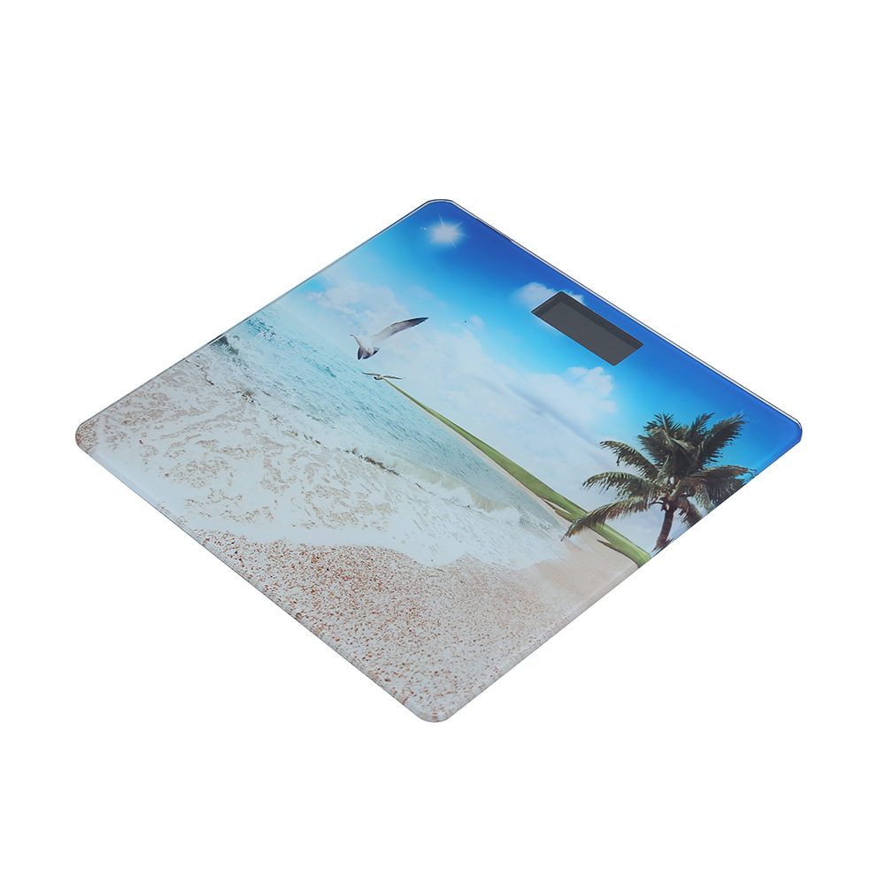 Electronic scale glass panel pattern UV printing acrylic plastic weighing scale uv color printing inkjet factory direct supply