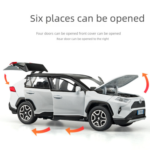 Jia Ye 1:32 RAV4 Alloy Off-Road Car Six-Door Simulation Car Model with Sound and Light Rebound Children's Toy