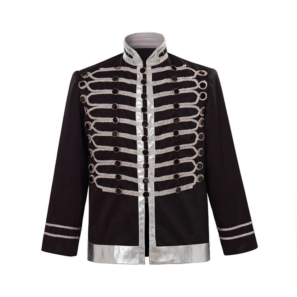 Новый костюм принца Коспеча куртка мужской средневековый 18 век с длинными рукавами серебряного кружева